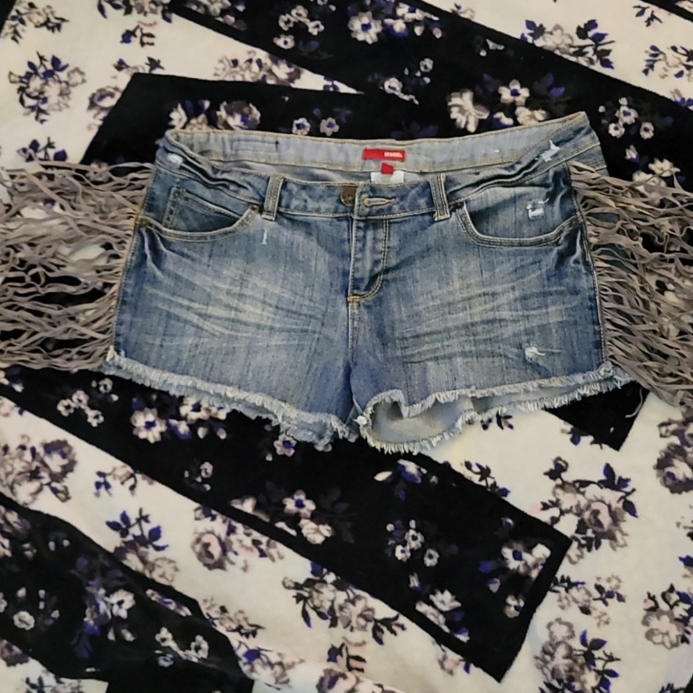 Bongo Denim Shorts with Fringe